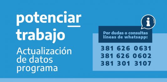 Actualización de datos Potenciar Trabajo: hoy corresponde a titulares con DNI finalizados en 2 y 3