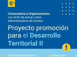Convocatoria a organizaciones para el proyecto Promoción para el Desarrollo Territorial II